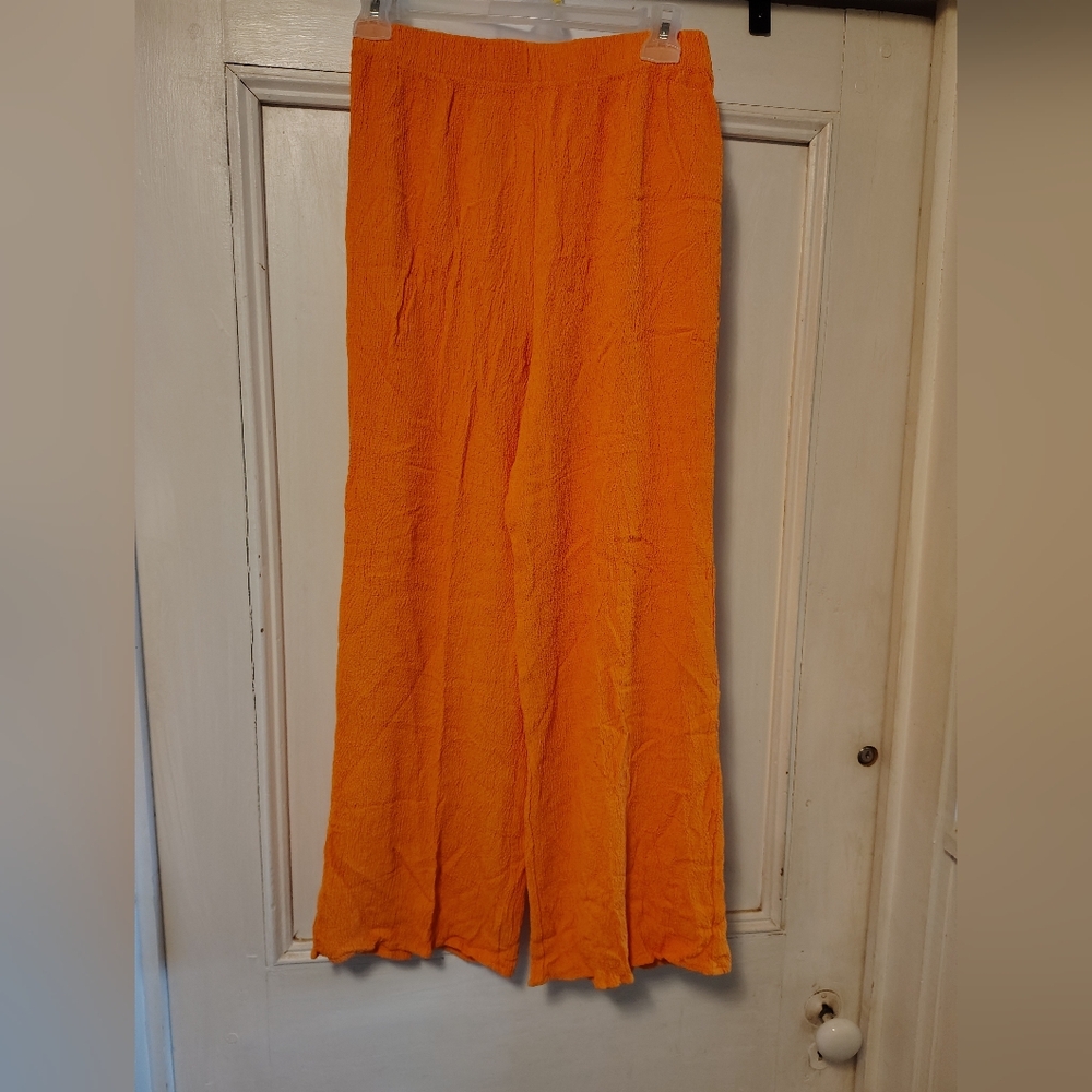 Urban Renewal Wide Leg Orange Pants Size Medium Made in USA